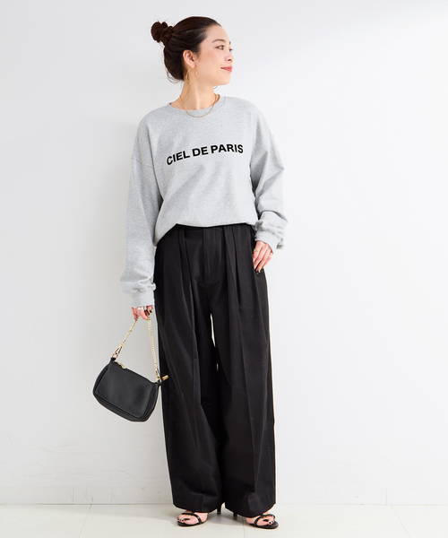 B.C STOCK（ベーセーストック）の「手洗い可 / フロッキーロゴスウェット（スウェット・レディース・ホワイト/ボルドー/チャコールグレー・FREE）」の13枚目の写真