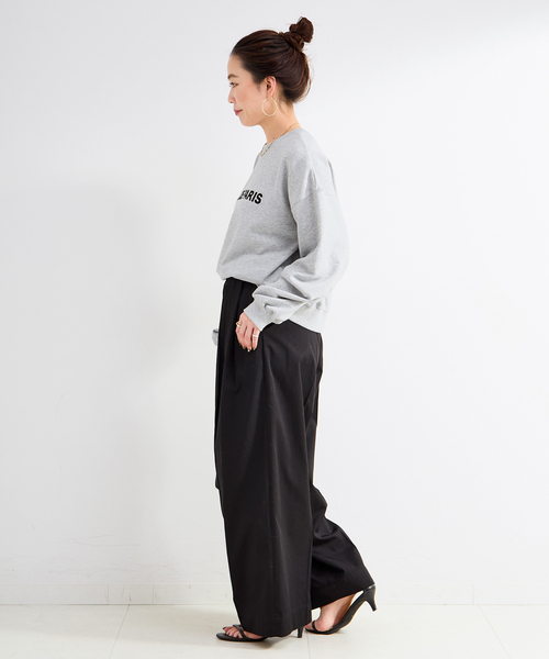 B.C STOCK（ベーセーストック）の「手洗い可 / フロッキーロゴスウェット（スウェット・レディース・ホワイト/ボルドー/チャコールグレー・FREE）」の14枚目の写真