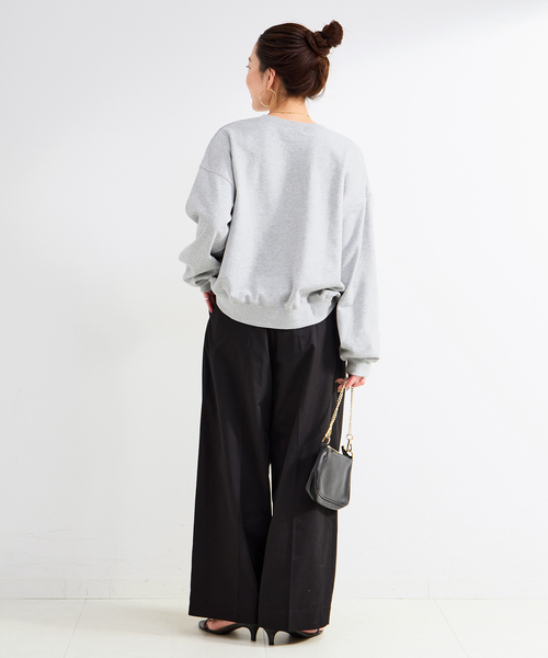 B.C STOCK（ベーセーストック）の「手洗い可 / フロッキーロゴスウェット（スウェット・レディース・ホワイト/ボルドー/チャコールグレー・FREE）」の15枚目の写真