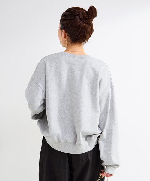 B.C STOCK（ベーセーストック）の「手洗い可 / フロッキーロゴスウェット（スウェット・レディース・ホワイト/ボルドー/チャコールグレー・FREE）」の18枚目の写真