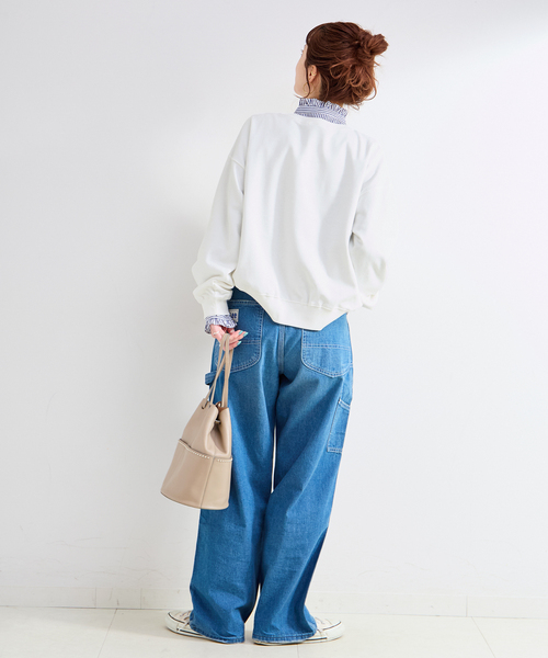 B.C STOCK（ベーセーストック）の「手洗い可 / フロッキーロゴスウェット（スウェット・レディース・ホワイト/ボルドー/チャコールグレー・FREE）」の21枚目の写真