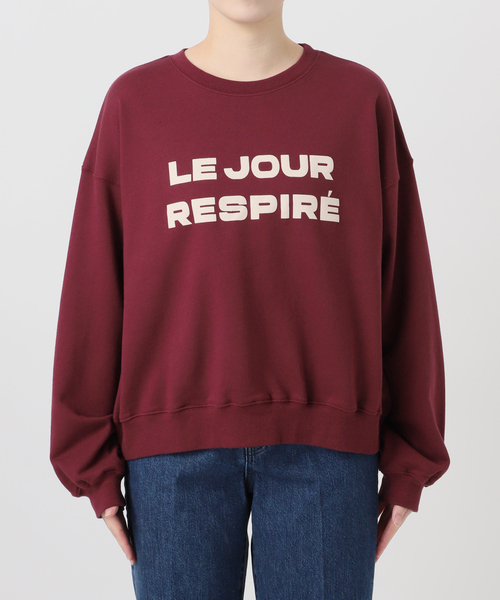B.C STOCK（ベーセーストック）の「手洗い可 / フロッキーロゴスウェット（スウェット・レディース・ホワイト/ボルドー/チャコールグレー・FREE）」の9枚目の写真