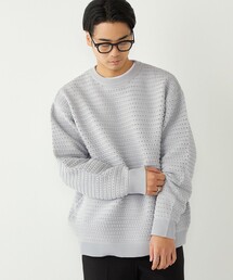 SHIPS Colors:〈洗濯機可能〉スポンジ メッシュ ニット◇