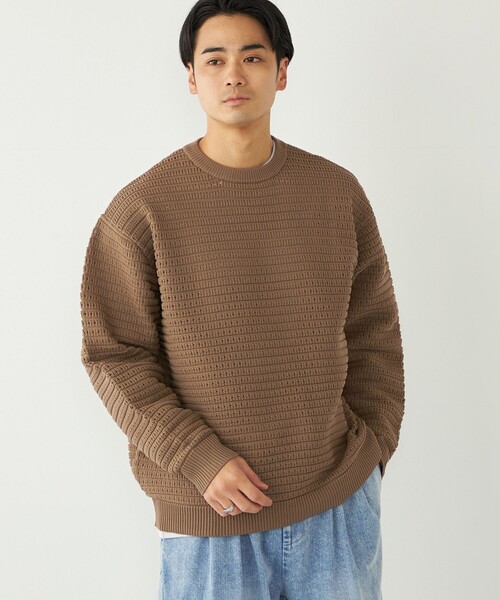 SHIPS Colors:〈洗濯機可能〉スポンジ メッシュ ニット◇（ニット