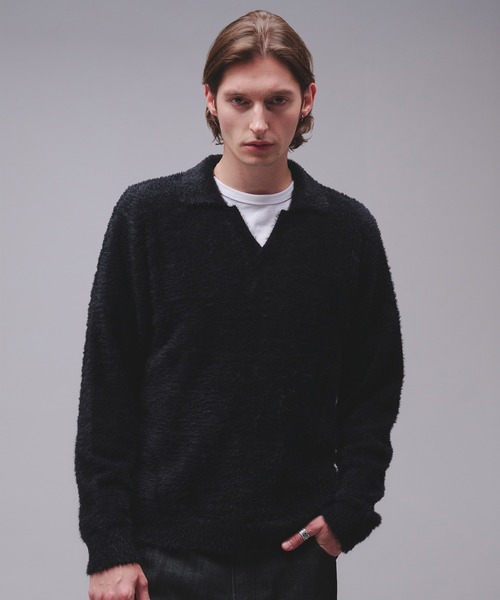 skipper feather knit / スキッパーフェザーニット（ニット/セーター