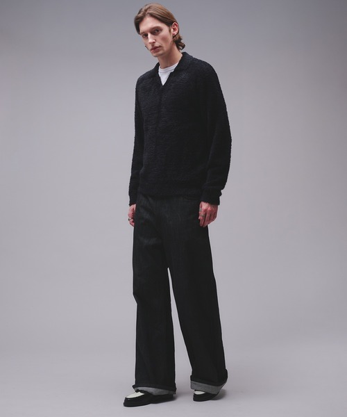 Regen Glanz(レーゲングランツ)の「skipper feather knit / スキッパーフェザーニット(ニット/セーター・メンズ・ワインレッド/ブラウン系その他/ブラック・SMALL/MEDIUM/LARGE)」の7枚目の写真