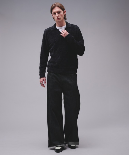 Regen Glanz(レーゲングランツ)の「skipper feather knit / スキッパーフェザーニット(ニット/セーター・メンズ・ワインレッド/ブラウン系その他/ブラック・SMALL/MEDIUM/LARGE)」の8枚目の写真