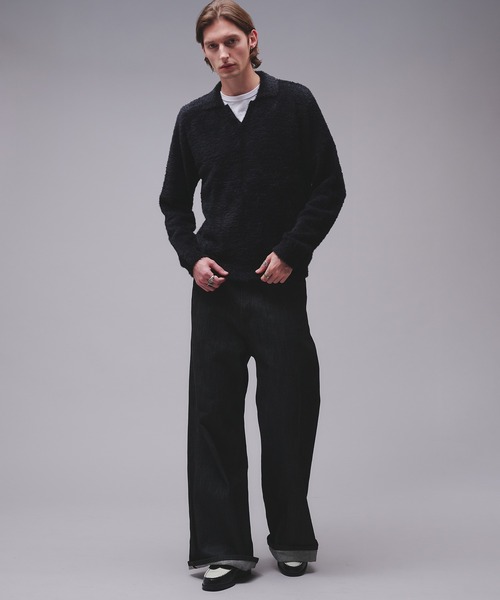 Regen Glanz(レーゲングランツ)の「skipper feather knit / スキッパーフェザーニット(ニット/セーター・メンズ・ワインレッド/ブラウン系その他/ブラック・SMALL/MEDIUM/LARGE)」の9枚目の写真