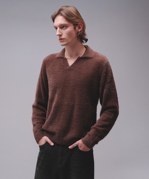 Regen Glanz(レーゲングランツ)の「skipper feather knit / スキッパーフェザーニット(ニット/セーター・メンズ・ワインレッド/ブラウン系その他/ブラック・SMALL/MEDIUM/LARGE)」の17枚目の写真