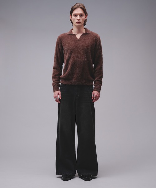 Regen Glanz(レーゲングランツ)の「skipper feather knit / スキッパーフェザーニット(ニット/セーター・メンズ・ワインレッド/ブラウン系その他/ブラック・SMALL/MEDIUM/LARGE)」の18枚目の写真