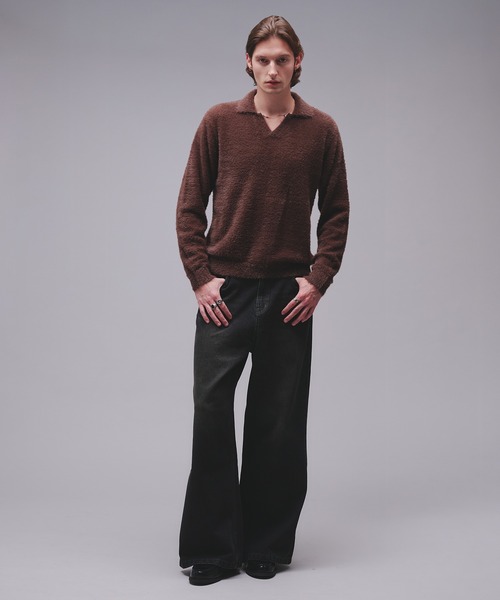 Regen Glanz(レーゲングランツ)の「skipper feather knit / スキッパーフェザーニット(ニット/セーター・メンズ・ワインレッド/ブラウン系その他/ブラック・SMALL/MEDIUM/LARGE)」の21枚目の写真