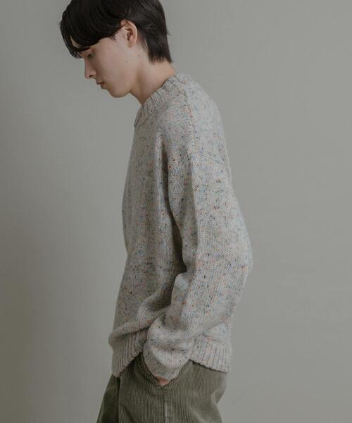 SENSE OF PLACE by URBAN RESEARCH（センスオブプレイスバイアーバンリサーチ）の「『洗濯可』カラーネップニットプルオーバー（ニット/セーター・メンズ・アイボリー/ブラック/ブラウン・MEDIUM/LARGE）」の7枚目の写真