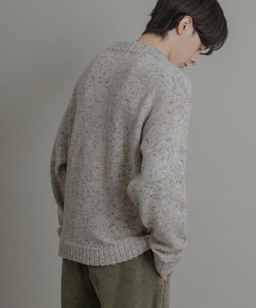 SENSE OF PLACE by URBAN RESEARCH（センスオブプレイスバイアーバンリサーチ）の「『洗濯可』カラーネップニットプルオーバー（ニット/セーター・メンズ・アイボリー/ブラック/ブラウン・MEDIUM/LARGE）」の8枚目の写真