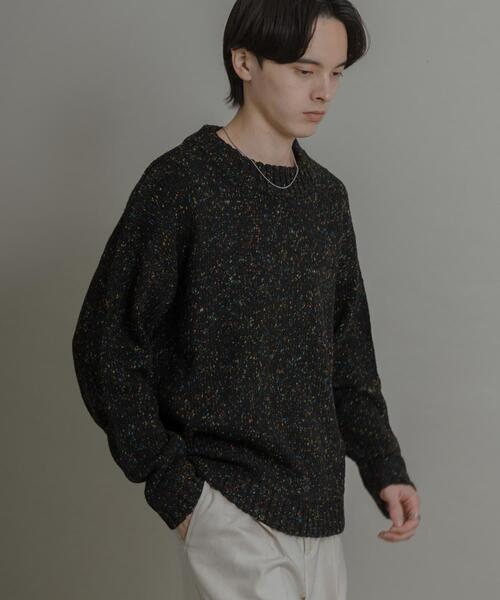 SENSE OF PLACE by URBAN RESEARCH（センスオブプレイスバイアーバンリサーチ）の「『洗濯可』カラーネップニットプルオーバー（ニット/セーター・メンズ・アイボリー/ブラック/ブラウン・MEDIUM/LARGE）」の22枚目の写真