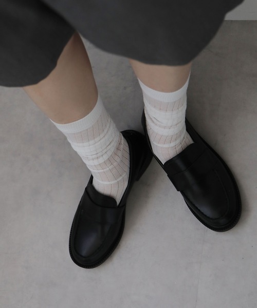 bohmal（ボマール）の「シアーロングソックス（ソックス/靴下・レディース・グレー/ホワイト/ブラック/チャコールグレー・FREE）」の8枚目の写真