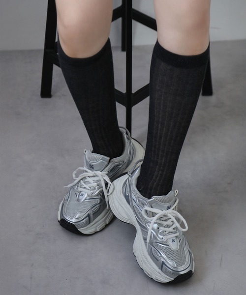 bohmal（ボマール）の「シアーロングソックス（ソックス/靴下・レディース・グレー/ホワイト/ブラック/チャコールグレー・FREE）」の17枚目の写真