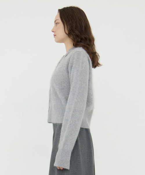 CINOH(チノ)の「【CINOH/チノ】別注 CASHMERE CARDIGAN/カシミヤカーディガン/シャギーニット(カーディガン/ボレロ・レディース・ネイビー/グレー・38)」の6枚目の写真