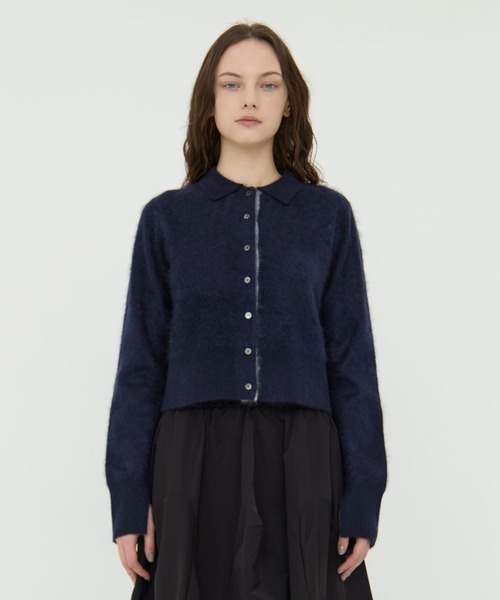 CINOH(チノ)の「【CINOH/チノ】別注 CASHMERE CARDIGAN/カシミヤカーディガン/シャギーニット(カーディガン/ボレロ・レディース・ネイビー/グレー・38)」の13枚目の写真