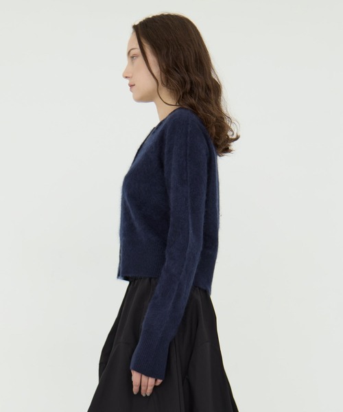 CINOH(チノ)の「【CINOH/チノ】別注 CASHMERE CARDIGAN/カシミヤカーディガン/シャギーニット(カーディガン/ボレロ・レディース・ネイビー/グレー・38)」の14枚目の写真