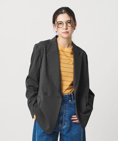 BEAUTY&YOUTH UNITED ARROWS(ビューティーアンドユースユナイテッドアローズ)の「テーラード ダブルジャケット 吸水速乾 防シワ UV(テーラードジャケット・レディース・ベージュ/ダークグレー/その他9・XS/M/S)」の3枚目の写真