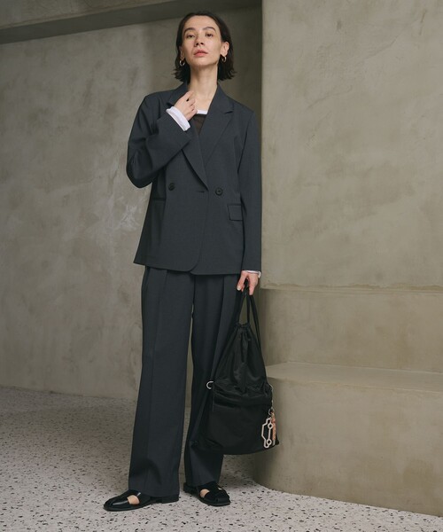 テーラード ダブルジャケット 吸水速乾 防シワ UV（テーラード