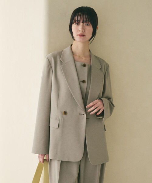 2ボタン ダブルジャケット 吸水速乾 防シワ UV（テーラードジャケット