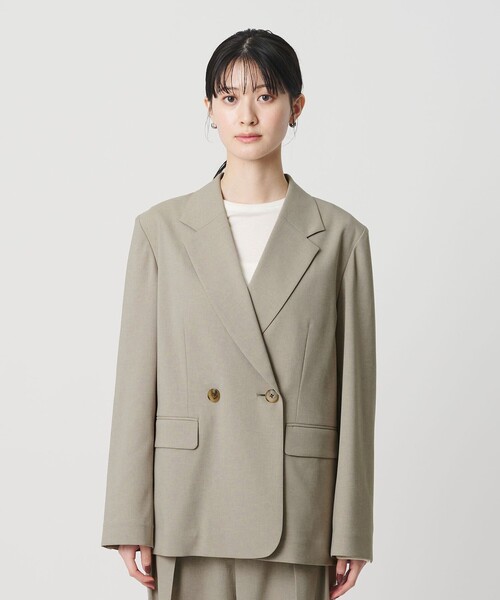 BEAUTY&YOUTH UNITED ARROWS(ビューティーアンドユースユナイテッドアローズ)の「テーラード ダブルジャケット 吸水速乾 防シワ UV(テーラードジャケット・レディース・ベージュ/ダークグレー/その他9・XS/M/S)」の4枚目の写真