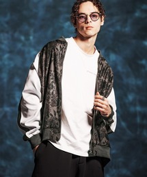 Jih Nunc（ジーヌンク）の「mj11349- フラワープリントルーズシルエットスカジャン(JIH-R1145)（スカジャン）」