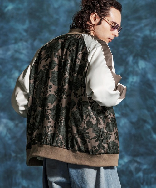 Jih Nunc(ジーヌンク)の「mj11349- フラワープリントルーズシルエットスカジャン(JIH-R1145)(スカジャン・メンズ・ベージュ/ブラック・M/S/L)」の9枚目の写真