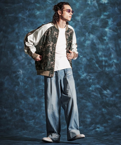Jih Nunc(ジーヌンク)の「mj11349- フラワープリントルーズシルエットスカジャン(JIH-R1145)(スカジャン・メンズ・ベージュ/ブラック・M/S/L)」の13枚目の写真