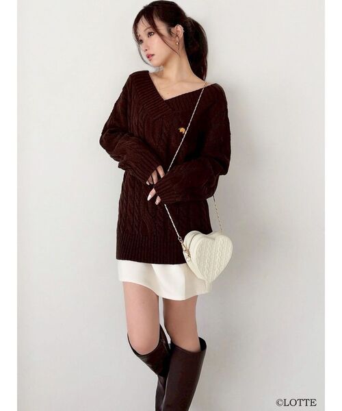 RESEXXY（リゼクシー）の「【Ghana】2wayハートポーチ（ショルダーバッグ・レディース・レッド/アイボリー・FREE）」の7枚目の写真