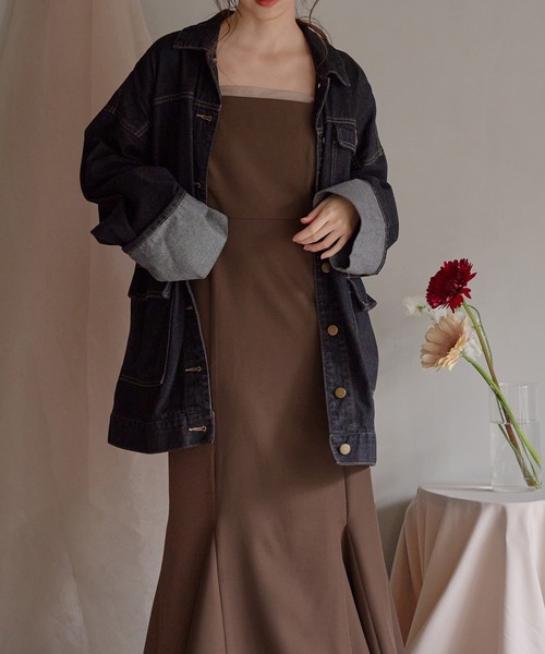 mideal（マイディール）の「layered  mermaid cami onepiece / レイヤードマーメイドキャミワンピース（ワンピース・レディース・ブラウン/ブラック・SMALL/MEDIUM）」の20枚目の写真