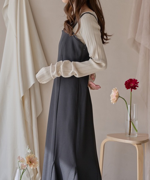 mideal（マイディール）の「layered  mermaid cami onepiece / レイヤードマーメイドキャミワンピース（ワンピース・レディース・ブラウン/ブラック・SMALL/MEDIUM）」の7枚目の写真