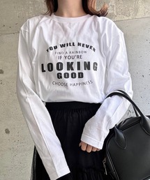 ロゴ英字プリントロンT/長袖Tシャツ