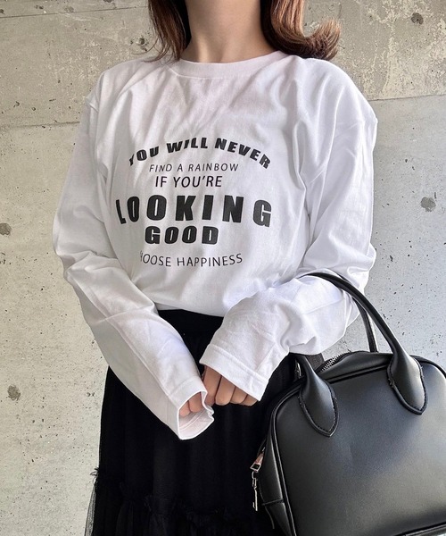 etta(エタ)の「ロゴ英字プリントロンT/長袖Tシャツ(Tシャツ/カットソー・レディース・ホワイト・MEDIUM/LARGE/SMALL)」の4枚目の写真