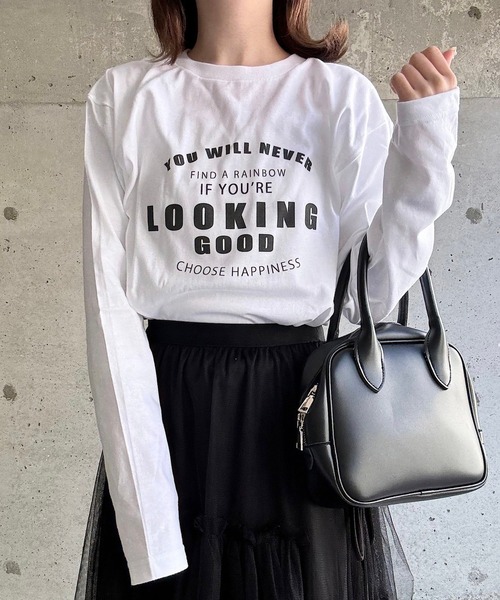 etta(エタ)の「ロゴ英字プリントロンT/長袖Tシャツ(Tシャツ/カットソー・レディース・ホワイト・MEDIUM/LARGE/SMALL)」の5枚目の写真