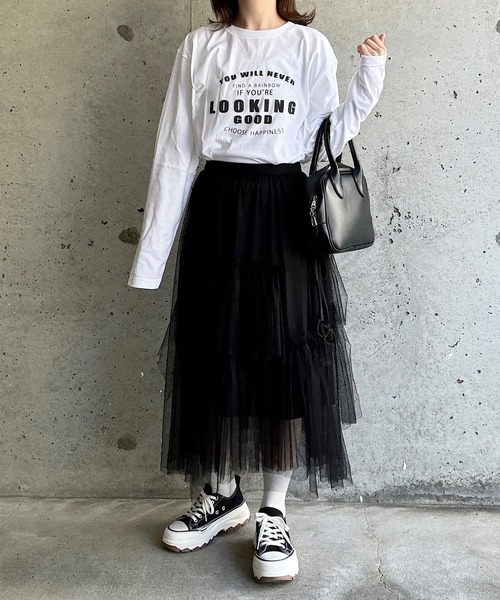 etta(エタ)の「ロゴ英字プリントロンT/長袖Tシャツ(Tシャツ/カットソー・レディース・ホワイト・MEDIUM/LARGE/SMALL)」の6枚目の写真
