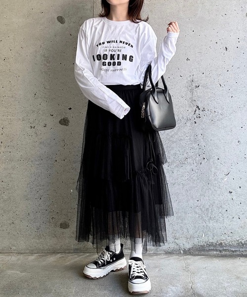 etta(エタ)の「ロゴ英字プリントロンT/長袖Tシャツ(Tシャツ/カットソー・レディース・ホワイト・MEDIUM/LARGE/SMALL)」の8枚目の写真