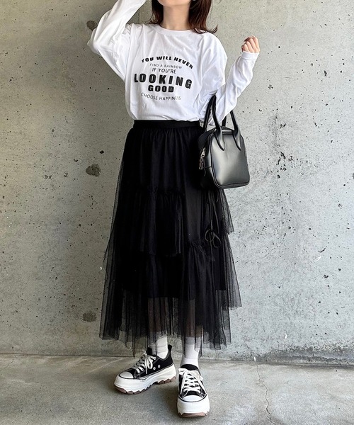 etta(エタ)の「ロゴ英字プリントロンT/長袖Tシャツ(Tシャツ/カットソー・レディース・ホワイト・MEDIUM/LARGE/SMALL)」の9枚目の写真