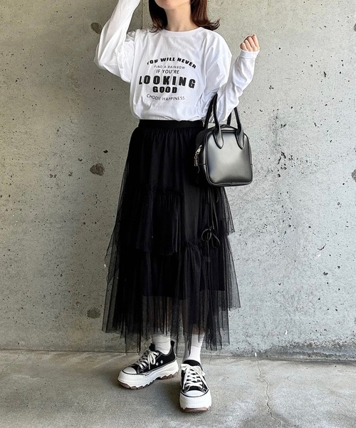 etta(エタ)の「ロゴ英字プリントロンT/長袖Tシャツ(Tシャツ/カットソー・レディース・ホワイト・MEDIUM/LARGE/SMALL)」の10枚目の写真