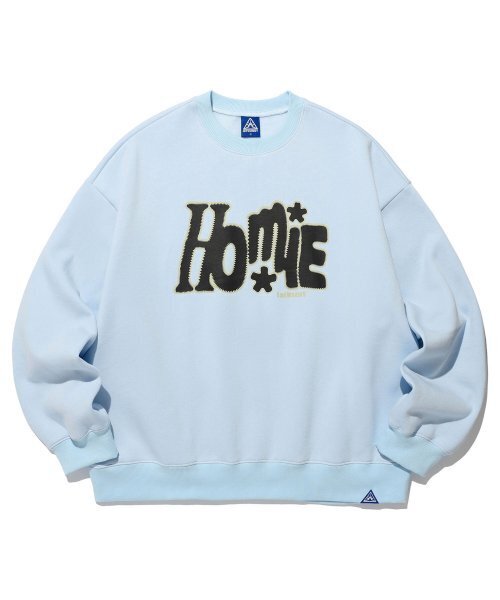 ISTKUNST(イストクンスト)の「ZIGZAG LINE HOMIE SWEATSHIRTS_SKY BLUE(IK2DFMM459A)(スウェット・レディース・スカイブルー・S/M/L)」の1枚目の写真
