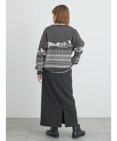 Samansa Mos2（サマンサ モスモス）の「山柄ジャカードニット（ニット/セーター・レディース・チャコールグレー/オレンジ/ブルー/シルバーグレー・F）」の16枚目の写真