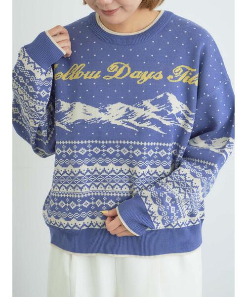 Samansa Mos2（サマンサ モスモス）の「山柄ジャカードニット（ニット/セーター・レディース・チャコールグレー/オレンジ/ブルー/シルバーグレー・F）」の17枚目の写真