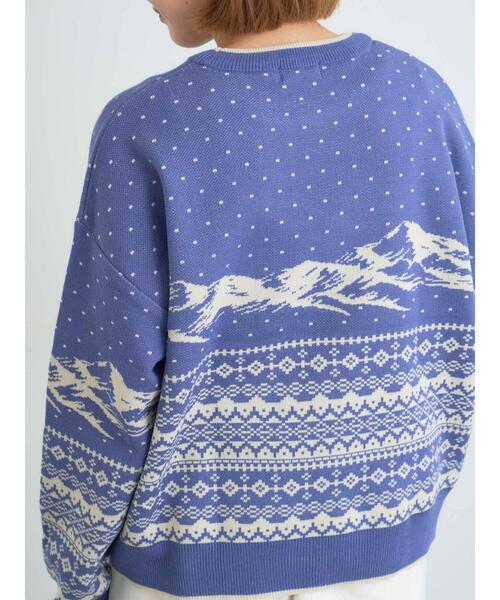 Samansa Mos2（サマンサ モスモス）の「山柄ジャカードニット（ニット/セーター・レディース・チャコールグレー/オレンジ/ブルー/シルバーグレー・F）」の18枚目の写真