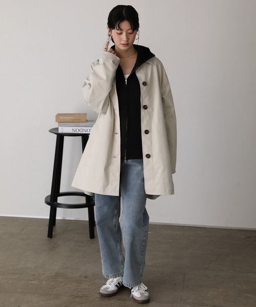 shetila(シェティラ)の「スカーフ付き 2WAY ステンカラーコート(ステンカラーコート・レディース・アイボリー/ブラック/ベージュ・M)」の13枚目の写真