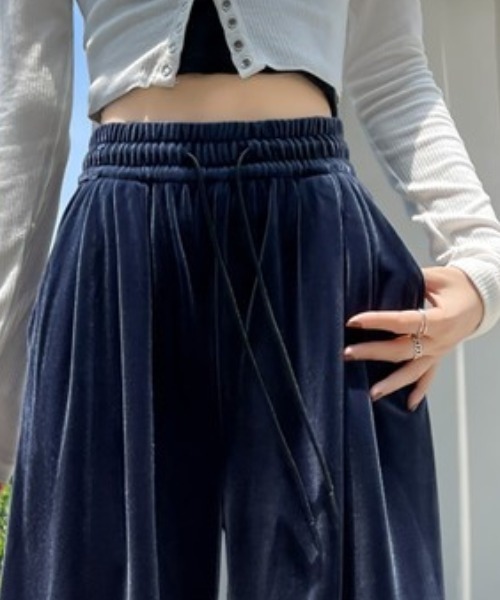 gossip!ロサンゼルス(ゴシップロサンゼルス)の「ドロスト イージーベロアパンツ(その他パンツ・レディース・ネイビー/ブラウン/ブラック・FREE)」の16枚目の写真