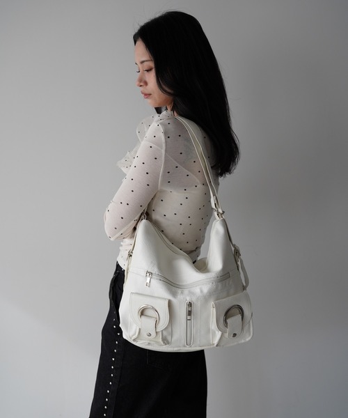 SANSeLF（サンセルフ）の「【SANSeLF】マルチポケットショルダーバッグ saa26s009（ショルダーバッグ・レディース・ブラック/ホワイト・FREE）」の5枚目の写真