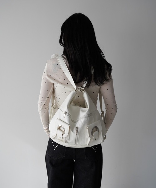 SANSeLF（サンセルフ）の「【SANSeLF】マルチポケットショルダーバッグ saa26s009（ショルダーバッグ・レディース・ブラック/ホワイト・FREE）」の6枚目の写真