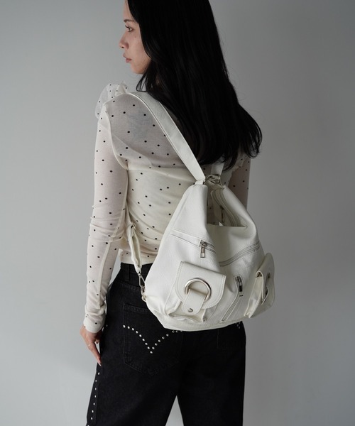 SANSeLF（サンセルフ）の「【SANSeLF】マルチポケットショルダーバッグ saa26s009（ショルダーバッグ・レディース・ブラック/ホワイト・FREE）」の7枚目の写真