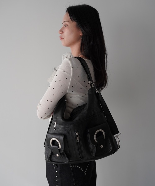 SANSeLF（サンセルフ）の「【SANSeLF】マルチポケットショルダーバッグ saa26s009（ショルダーバッグ・レディース・ブラック/ホワイト・FREE）」の10枚目の写真